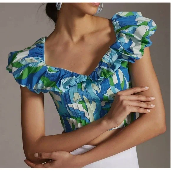 Maeve Puff Sleeve Crop Blouse - Picture 5 of 5